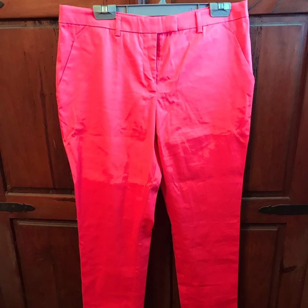 H&M Hot Pink (Salmon) Chino Ankle Pants Womens Size 12 ~ Like New